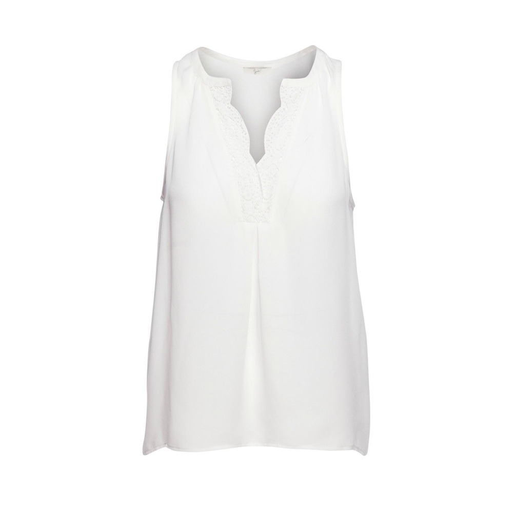 Joie Women's Giovanna Top with Lace Trim in Porcelain Small